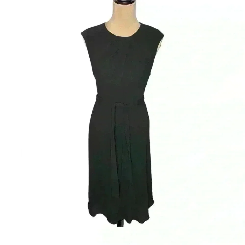 NWT Lauren Ralph Lauren Bubble Crepe Cap-Sleeve Dress Black Size 4 - Picture 4 of 9